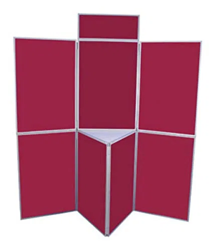 Faltdisplay Kits -Traditionelle interne Präsentation Büro Schulinstitut (7 Panel (mit einzelnen Kopf- und Dreieck Tischplatte) Blau / Grau) - Folding Display Kits -Traditional internal presentation office school institute (7 Panel (With Single Header and