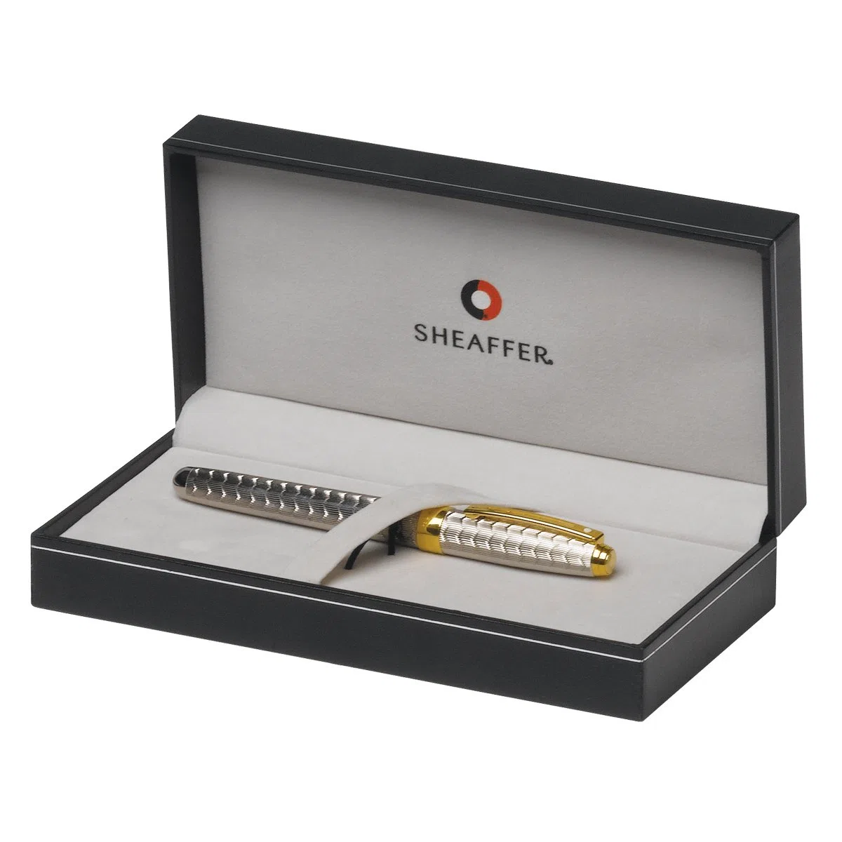 Sheaffer Prelude Signature Versilberter Tintenroller mit Gravur, Schlangenmuster und Details aus 22-karätigem Gold