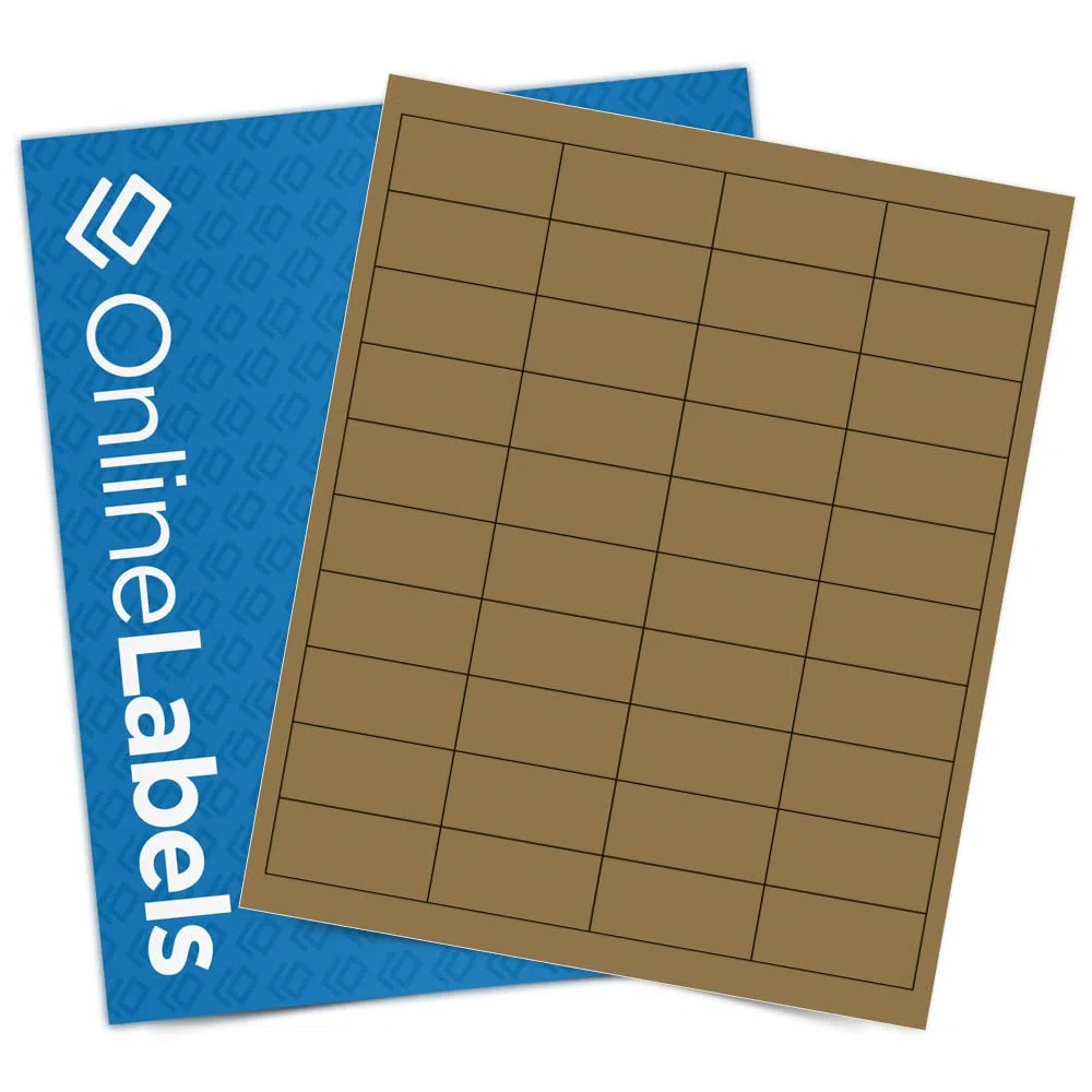Aufkleberetiketten für ätherische Ölflaschen – 2 x 1 braune Kraftpapier-Rechteck-Etiketten – 4.000 Stück – 100 Blatt – Tintenstrahl-/Laserdrucker – Online Labels
