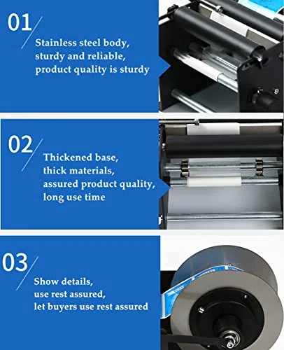 Manuelle Rundflaschen-Etikettiermaschine, 30 Etiketten/Minute, halbautomatischer Aufkleberapplikator für Glas- und Kunststoffbehälter