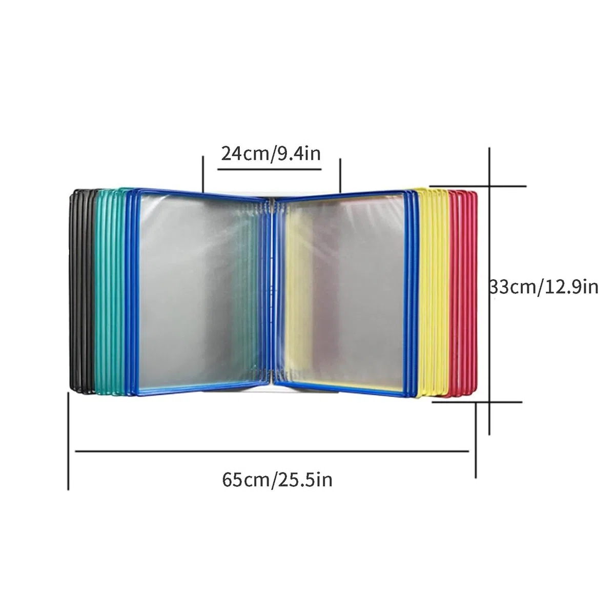 Schreibtisch-Sichttafelsystem - Wandmontage Sichttafelsystem, Stabiler Sichttafel-Tischständer, 30 Doppelseitige Sichttaschen, Briefgröße, Präsentationsständer Für Loseblatt-Dokumente