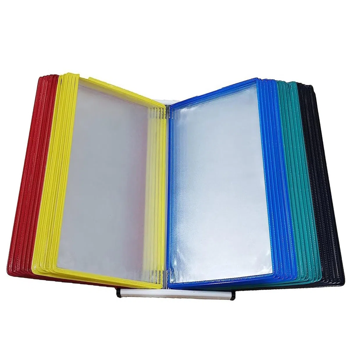 Schreibtisch-Sichttafelsystem - Wandmontage Sichttafelsystem, Stabiler Sichttafel-Tischständer, 30 Doppelseitige Sichttaschen, Briefgröße, Präsentationsständer Für Loseblatt-Dokumente