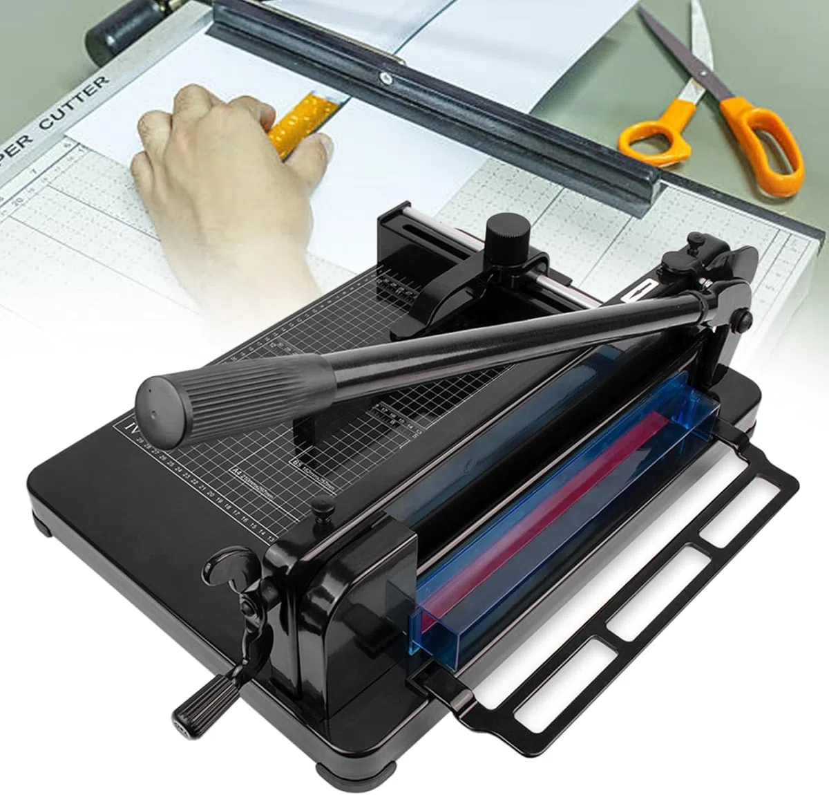 Papierschneidemaschine A4, 500 Blatt Kapazität für effizientes Schneiden, perfekt für Büros, Schulen, Unternehmen