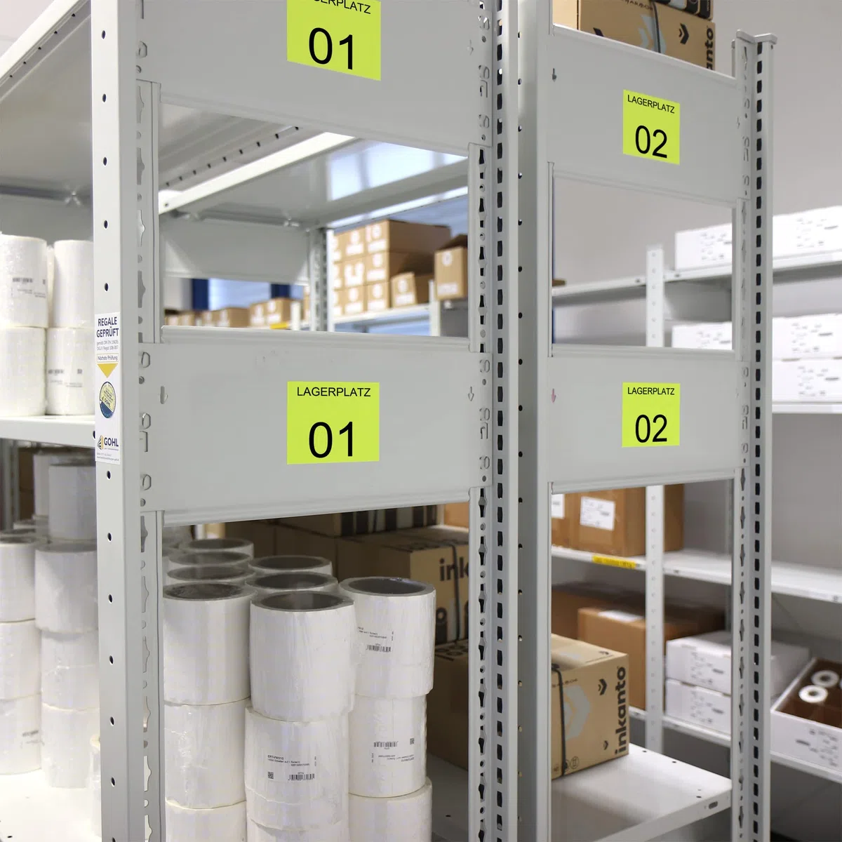 Labelident Etiketten neongelb 100 x 150 mm - stark selbstklebend - 8 Rollen à 1.000 farbige Logistiketiketten auf 76 mm Kern für Thermotransferdrucker