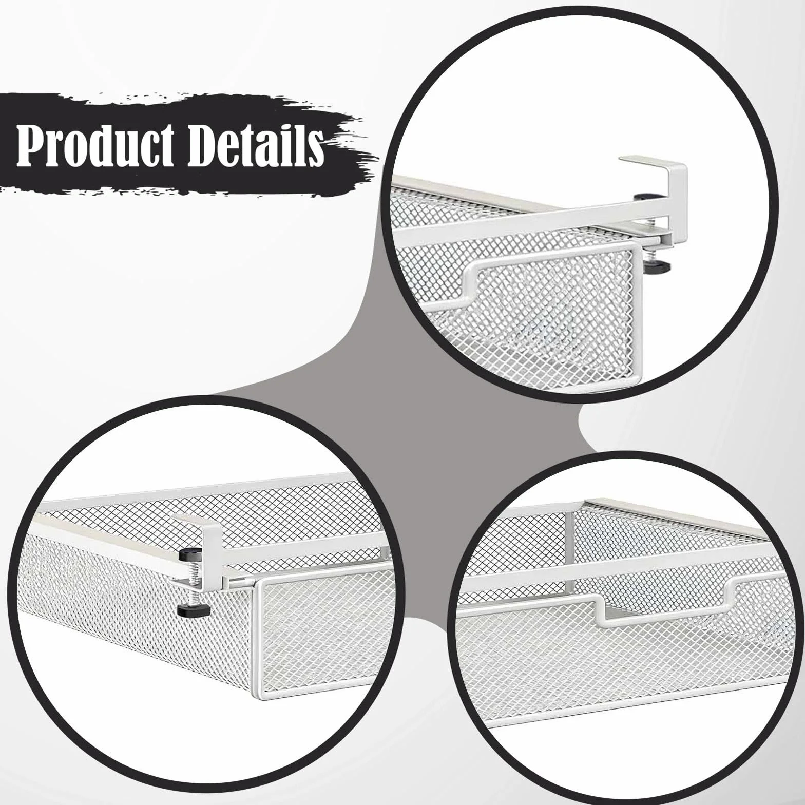 Dieser Schubladenorganizer für unter den Schreibtisch, eine ausziehbare Aufbewahrungslösung, ein platzsparendes Schreibtischaccessoire, weiß, perfekt für das Homeoffice, Bürobedarf, einen au
