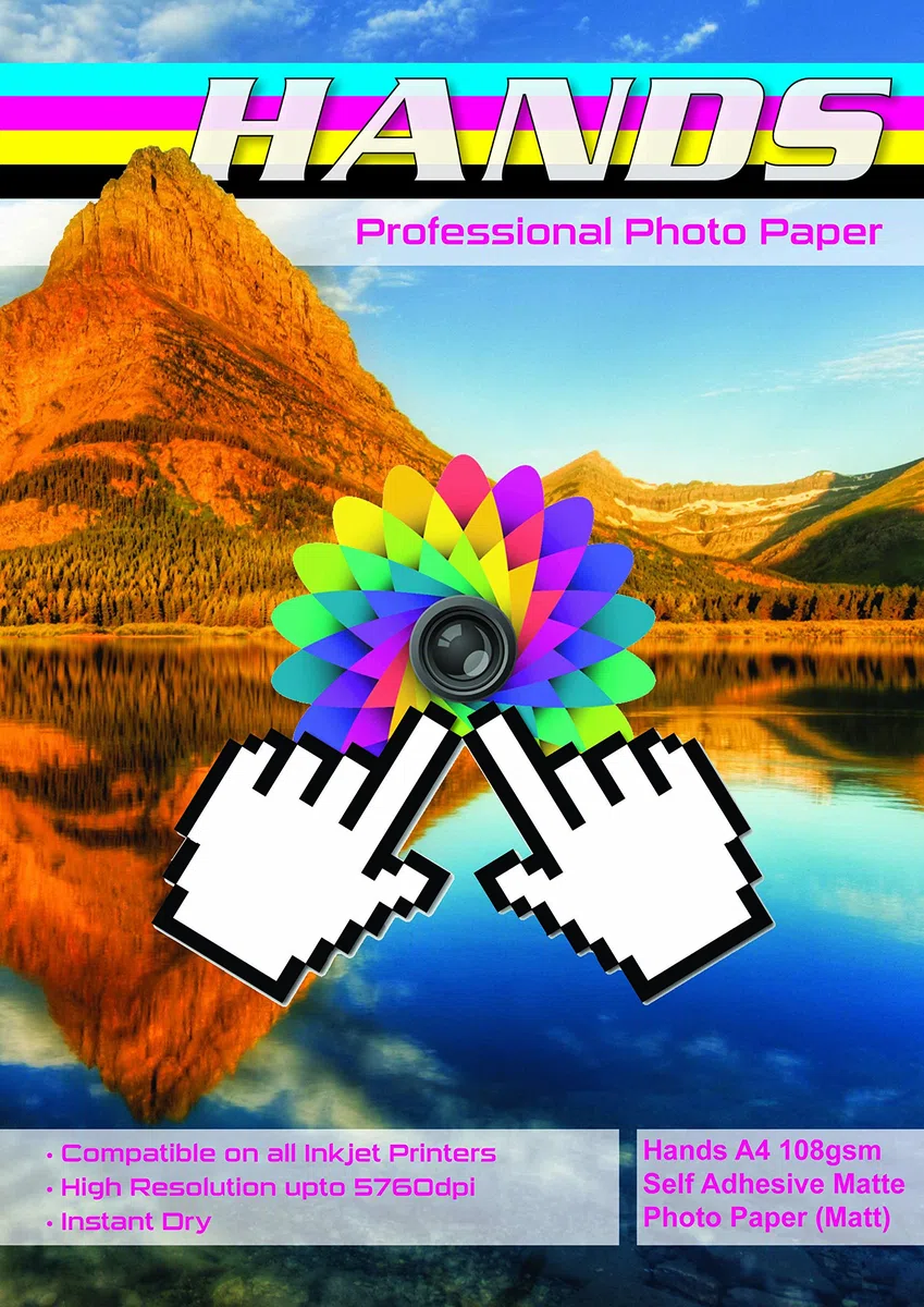 Hands Professional Fotopapier, A4, 108 g/m², selbstklebend, matt, 600 Blatt