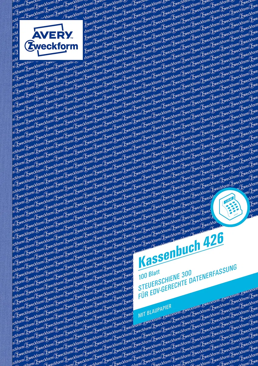 AVERY Zweckform 426 Kassenbuch (A4, nach Steuerschiene 300, von Rechtsexperten geprüft, für Deutschland zur ordnungsgemäßen, kostengünstigen Buchführung, 100 Blatt) 10er Pack