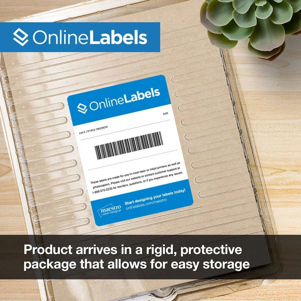 Aufkleberetiketten für ätherische Ölflaschen – 2 x 1 braune Kraftpapier-Rechteck-Etiketten – 4.000 Stück – 100 Blatt – Tintenstrahl-/Laserdrucker – Online Labels