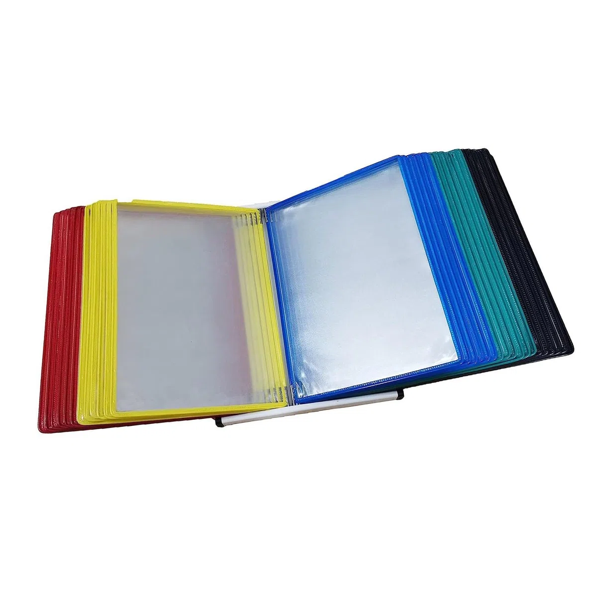Schreibtisch-Sichttafelsystem - Wandmontage Sichttafelsystem, Stabiler Sichttafel-Tischständer, 30 Doppelseitige Sichttaschen, Briefgröße, Präsentationsständer Für Loseblatt-Dokumente