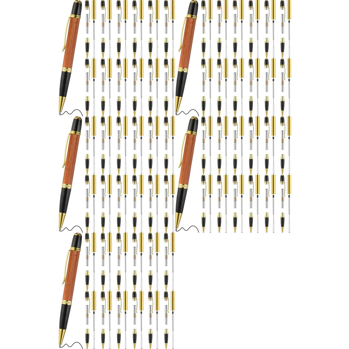 60er-Pack Stifte-Set Aus, Drehbares Kugelschreiber-Set mit -Drehteller Aus Kupfer, DIY-Unterrichtsbedarf C