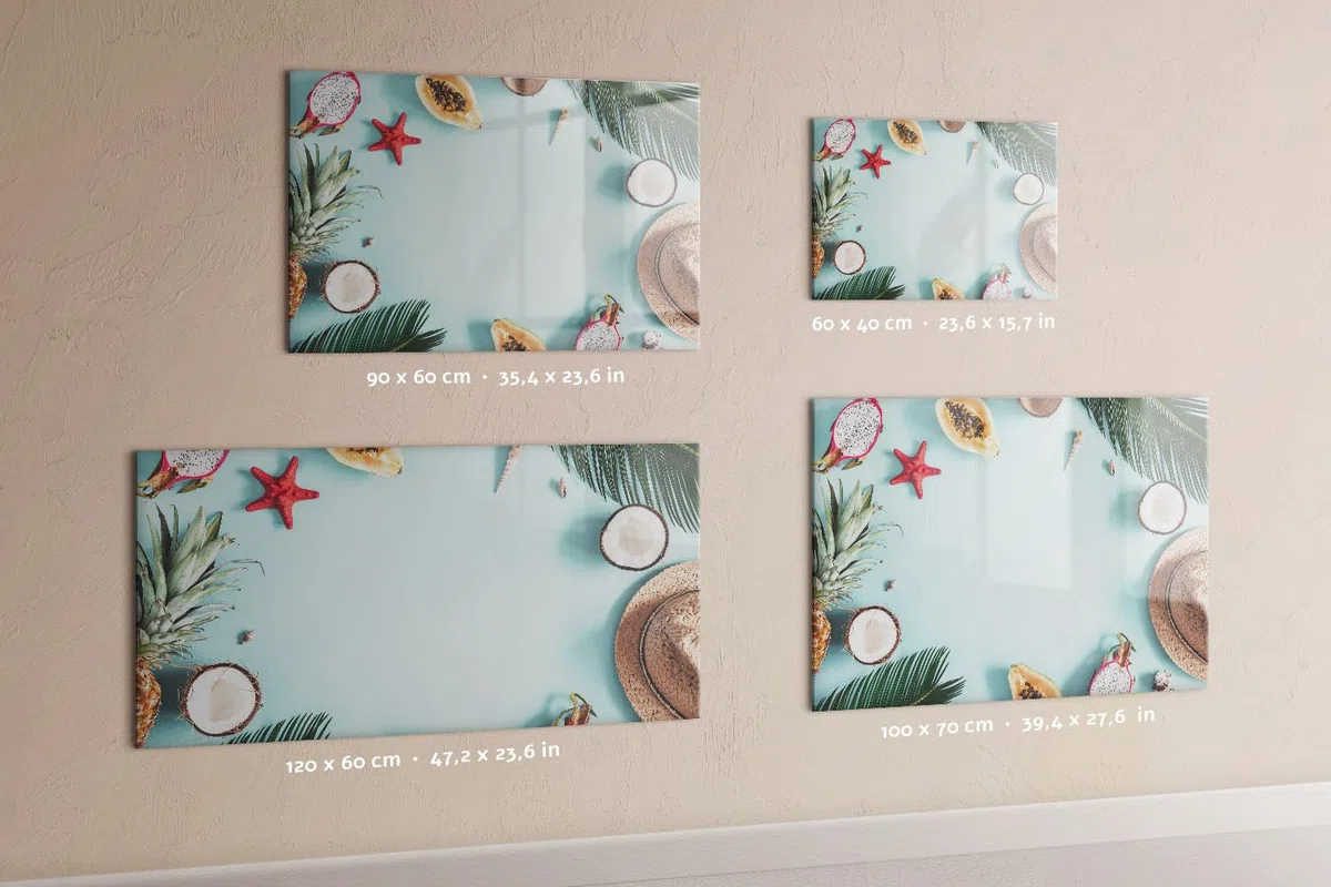Magnetisches Glasboard mit starken Neodym-Magneten & Marker-Set | Abwischbar, modern & langlebig | Perfekt für Büro, Besprechungen & Homeoffice- 120x60 - Sommerliche Zusammensetzung