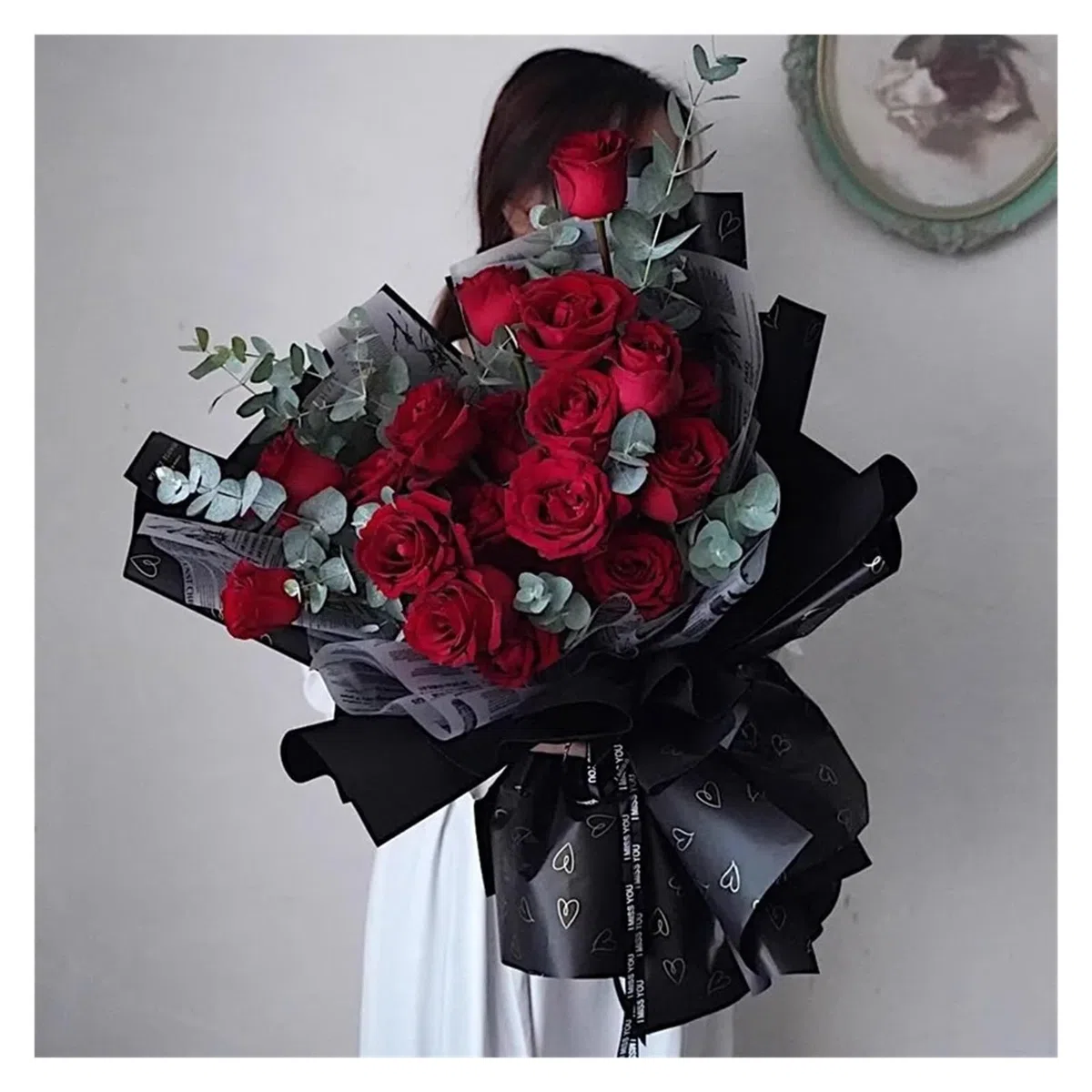 JGHITROME Blumenstrauß Geschenkpapier Rose Blume Papier Geschenk 20pcs Herz Bouquet Geschenkpapier Wasserdicht Dekoratives Papier Blumen Geschenkpapier Blumenverpackungsmaterialien Geschenkpapier
