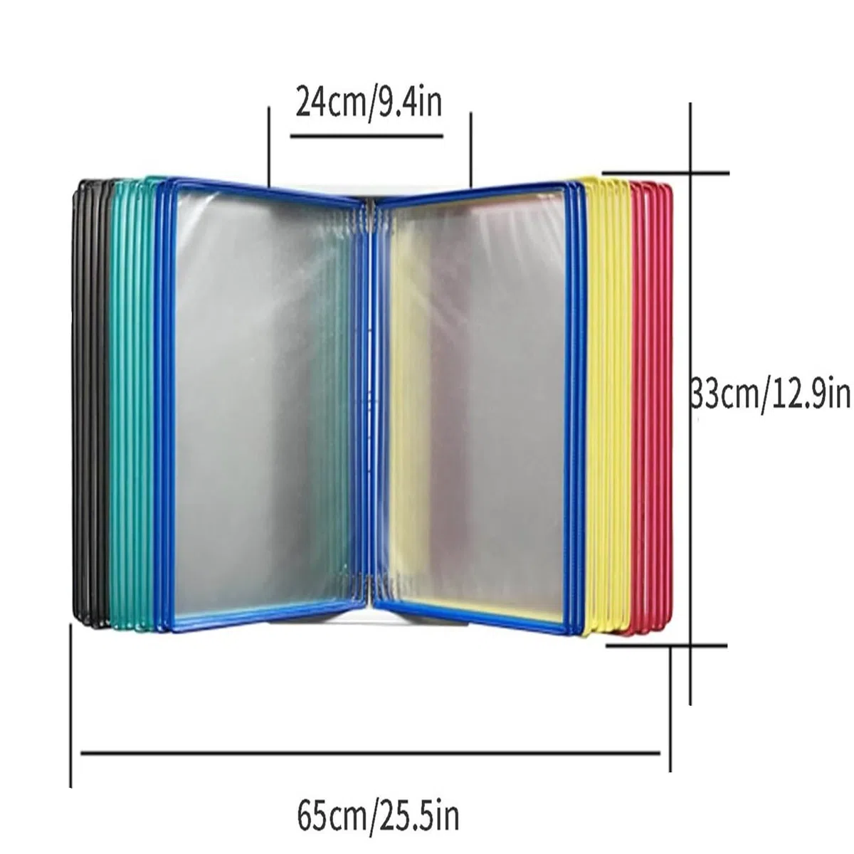 Schreibtisch-Sichttafelsystem - Wandmontage Sichttafelsystem, Stabiler Sichttafel-Tischständer, 30 Doppelseitige Sichttaschen, Briefgröße, Präsentationsständer Für Loseblatt-Dokumente